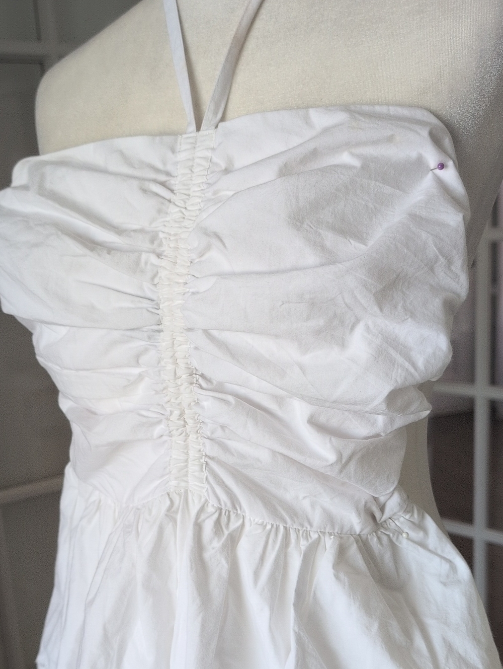 NWT Steve Madden White Cotton Halter Summer Robyn Mini Dress Small - Picture 4 of 13